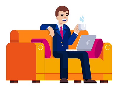 Chillax calm coffee computer couch cup home leisure living relax room suit