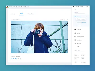 Photo Edit App app design camera edit design mac os mono native ui
