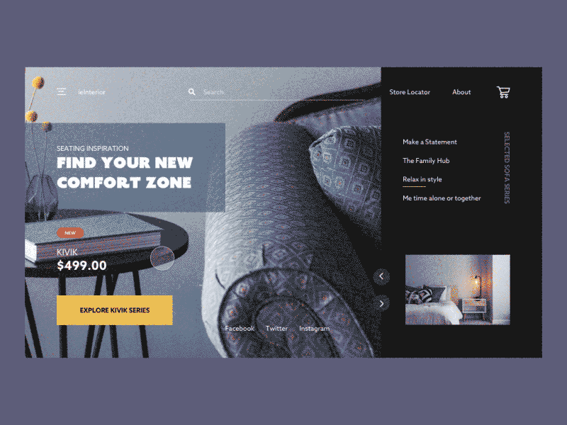 ieInterior Website On-hover Interaction Exploration clean ui fluent design grid interaction design material design onhover ui ui exploration user interface design ux white