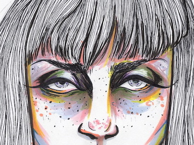 Tired Eyes art color drawing illustration marker traditional