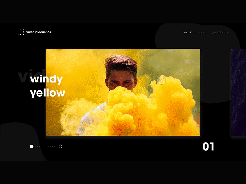 Video production portfolio concept design motion portfolio slider transitions ui video