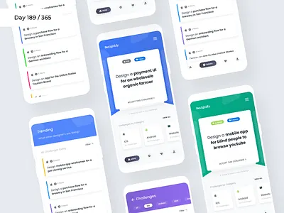 Design Challenges App | Day 189/365 - Project365 brief challenge challenges daily ui design learning mobile app project365 random super sunday