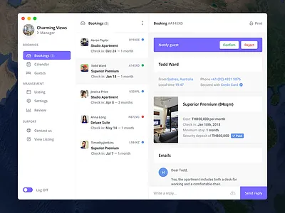 Nomad Rental Hotel Admin - Freebie admin adobe xd backend booking email free freebie hotel kit ui ui kit ux