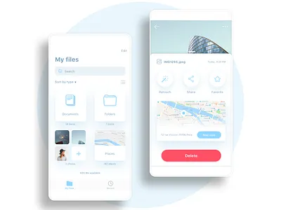 My Files delete design edit files gestion interface maps mobile photo ssilbi ui ux