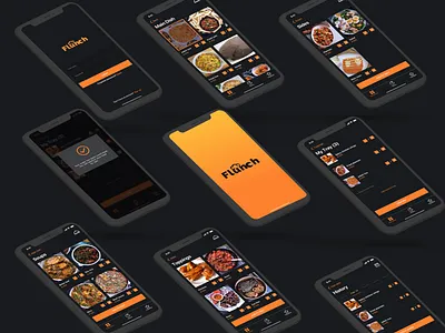 Flunch - Food ordering app app booking food gradient ios iphone x order ui ux