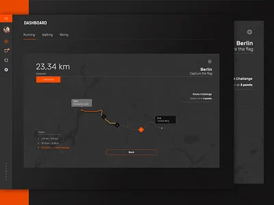 Fintess Dasboard - Track - Dark UI clean dark ui dashboard fitness minimal track view ui