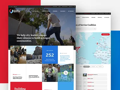 Cities of Service Website community design homepage landing page ui web