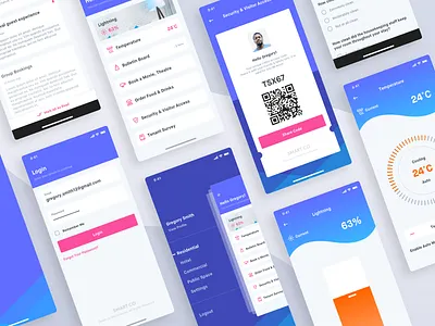 Smart Co - Smart Hotel App app automation creative dashboard hotel iphone login menu minimal smart ui ux