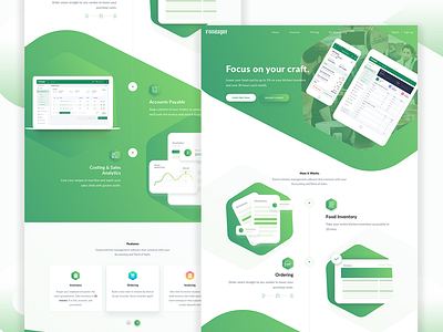 Foodager Homepage V2 analytics chart dashboard food inventory website homepage invoice landing page table ui ux website