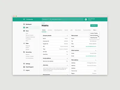Clik Remote - CRM app design art direction crm dashboard ui design user experience user interface web app website application