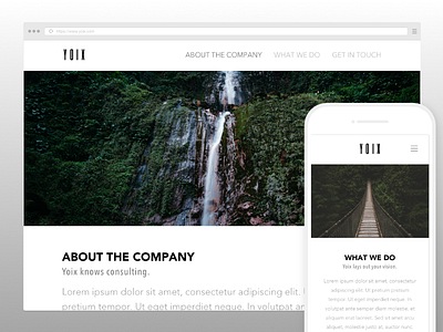 Website Design for Yoix Company affinity photo desktop mobile mockups sketch app ui design uiux ux design web design