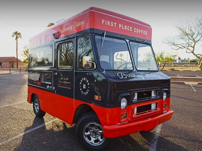 First Place Coffee Truck arizona branding coffee design espresso food identity logo phoenix startup truck typography wrap