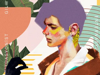 Julian art artwork boy collage color face fashion illustration mixed media portrait poster vector