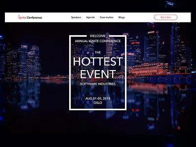 Ignite Conference Landing page conference design event interface landing page trend ui website