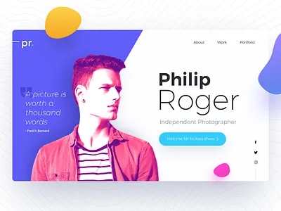 Prdot Portfolio Page - Freebies clean flat freebie freebies landing page minimal photography web white