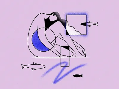 Fish character fish geometric shapesss