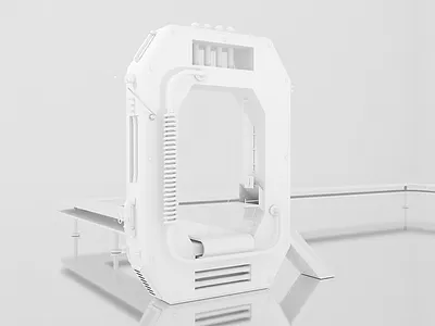 Q 36daysoftype 3d assembly machine q quality quantity typography