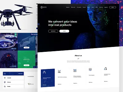 CerviRobotics Landing Page drone hero illustration landing landingpage onepage photoshop product robot website