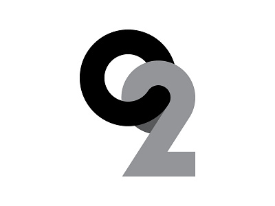 O2 0 2 black and white geometric logo modern monogram simple two