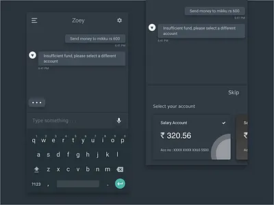 Daily UI | Custom Keyboard - Chatbot app chatbot daily ui dailyui finance fintec keyboard material material up ui uiux ux