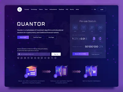 ICO Landing Page crypto crypto currency ico landing landing page ui uix