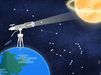 Space Journey aliens astronomy blackhole extraterrestrial glow illustration planets space spacetravel stars telescope