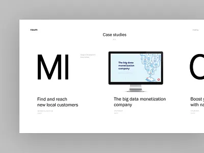 Projects Naum agency black white brand identity creative graphic studio minimalist rebrand simple studio ui ux website