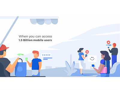 Landing page Inmobi - illustration banner character illustration landing page web
