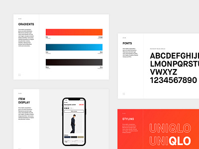 UQ Brand Ideas app brand colours ecommerce font mobile shop styleguide ui uniqlo ux