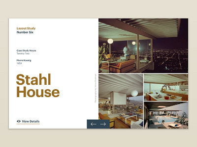 Layout Study | Number Six grid layout mid century modern ui