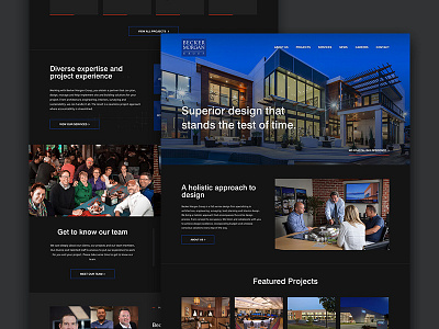Bmg Homepage architecture dark engineering homepage website