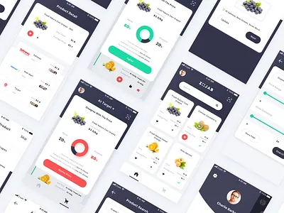 Zojab APP Design app buy dark fruits market minimal money save money super market ui ux white