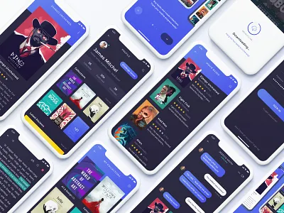 Reading App - Dark Mode app book chat download ebook ios iphone mobile profile read reading ui