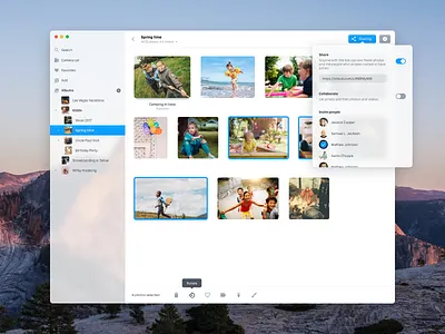 Photos App app app ui dropdown mac os x macos photos sharing tooltip ui