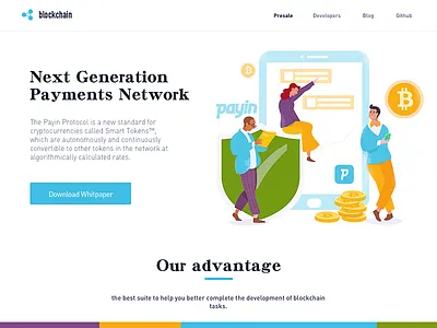 homepage of blockchain colors graphic illustration illustrations poster vector