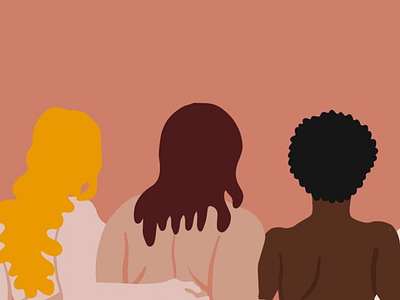 Together as one equality feminism friendship gender illustration love rights self acceptance self love vector women