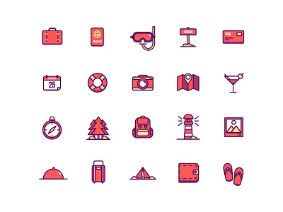 FREE Summer Holidays Icon Set flat free holidays icon icon set outlined summer traveling
