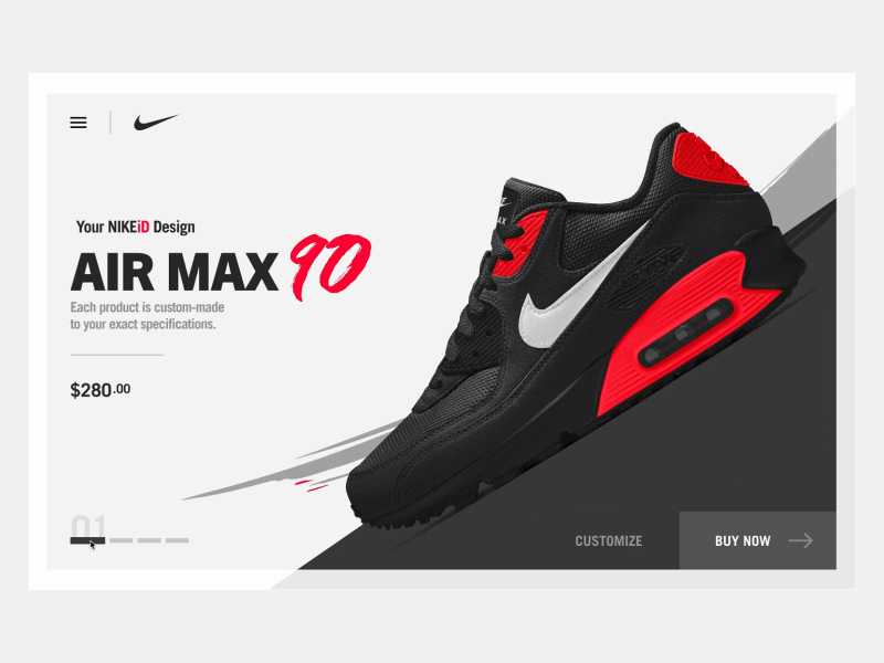 NikeID Header Concept animation concept design header invision navigation sketch slider studio transition ui ux