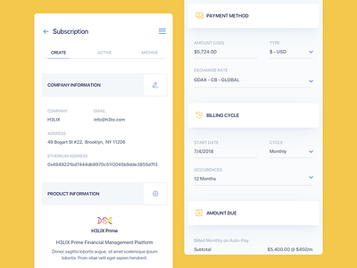 Subscriptions UI V2 Light - Mobile bitcoin chart crypto dashboard design ethereum graph interface product design ui ux web design