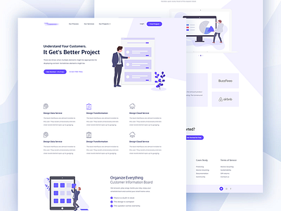 Projects Management Landing Page Idea Exploration business clean flat house landing minimal software startup trend uiux