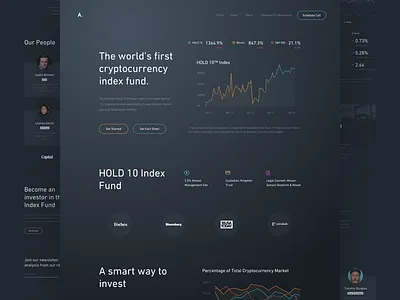 'A' Fund - Webdesign card crypto dark designer fund gradient homepage landing site webpage website