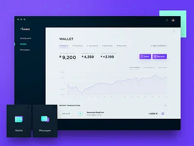 Radix - Desktop App Wallet app chart coin coins crypto dashboard mac radix wallet