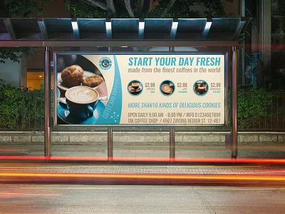 Cafe Billboard Template cafe cake coffee coffee shop restaurant sweet