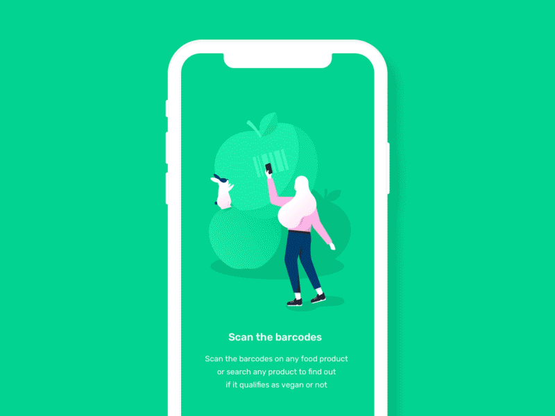 Recipe App animal diet food gif green grocery illustration onboarding people shopping vegan vegetable vegetarian