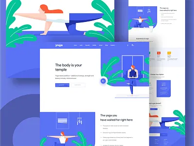 Yoga Illustration web design creative design good design illustration minimal norde ui ux web design web illustration yoga web design