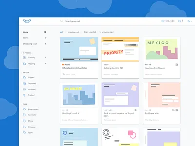 Virtual Post Mail — online inbox for your physical mail cute digital nomad expat illustration inbox mail online post ui ux virtual web app
