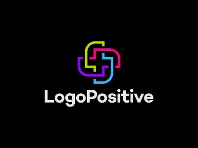 Logo Positive brand branding flat icon identity logo logo design logotype symbol type typography vector