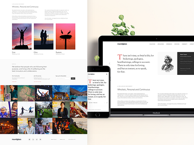 About Us @ RoundGlass better experience give live mark twain philosophy responsive sustain website wellbeing