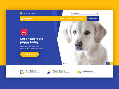Puppy Mart New animals home index landing puppies ui ux web