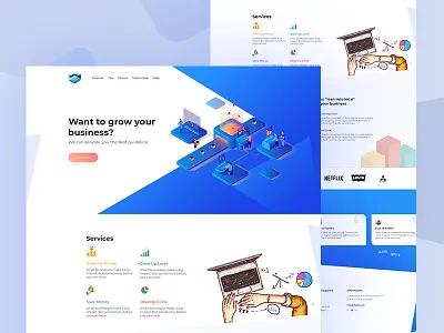 Business Landing Page | Exploration bd business illustration isometric landingpage stylish trendy ui ux